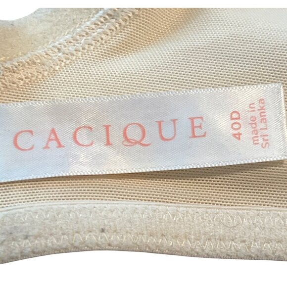 Cacique Boost Plunge‎ Bra Underwire Padded 40D Beige - Picture 3 of 6